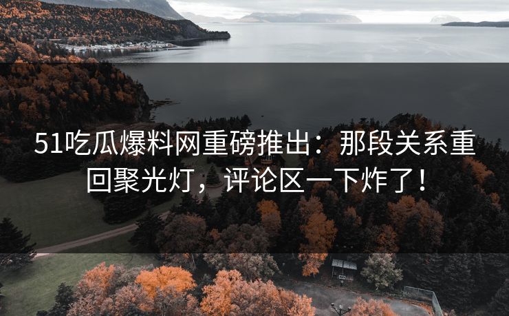 51吃瓜爆料网重磅推出:那段关系重回聚光灯,评论区一下炸了!